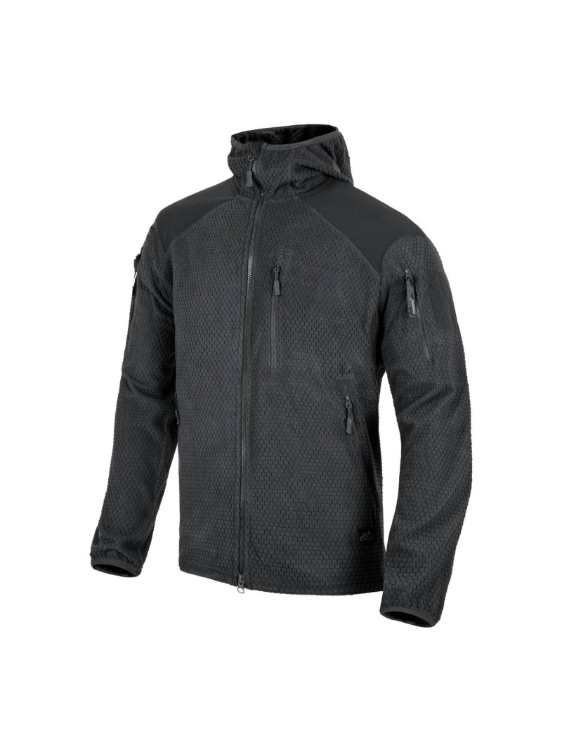 veste à capuche alpha - polaire quadrillée