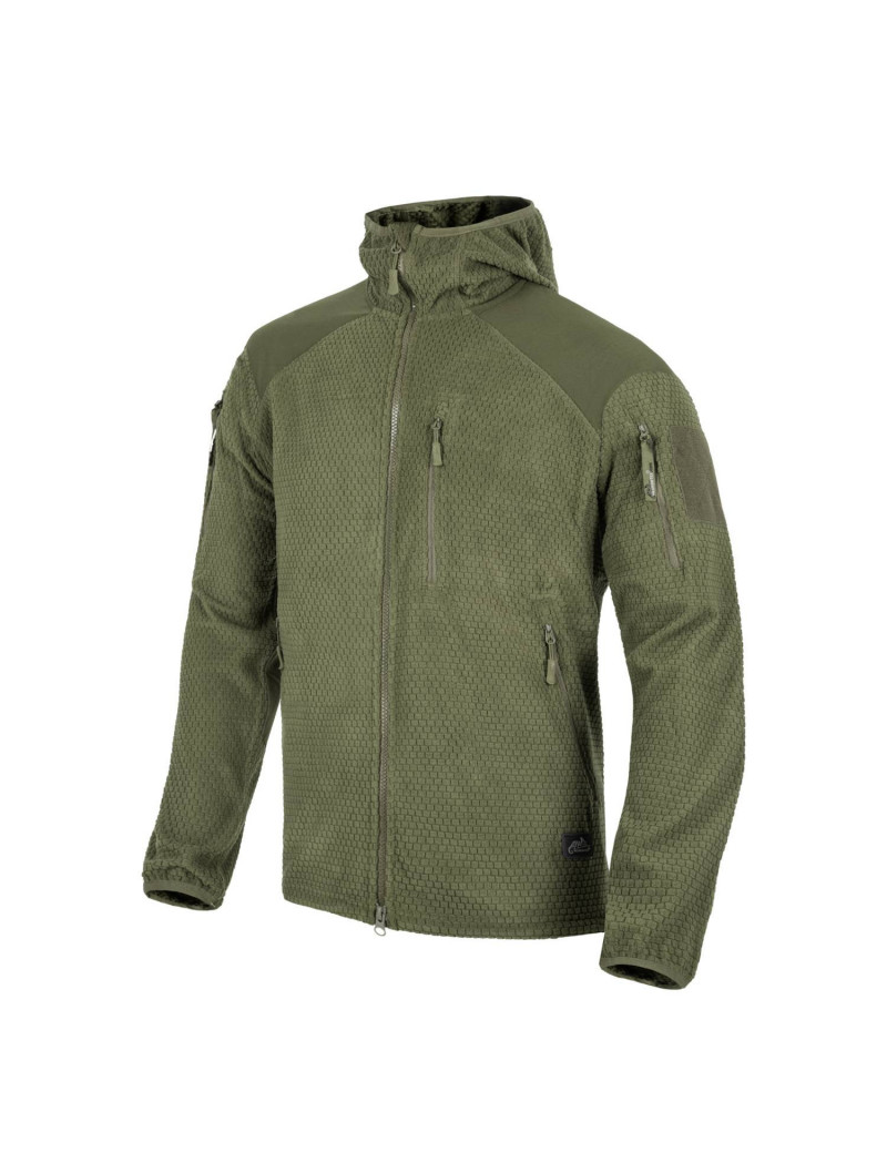 veste à capuche alpha - polaire quadrillée