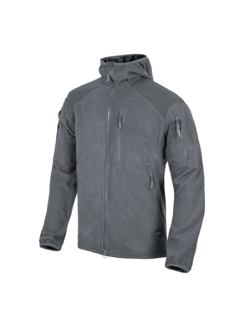 veste à capuche alpha - polaire quadrillée