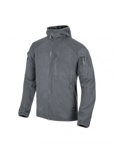 veste à capuche alpha - polaire quadrillée