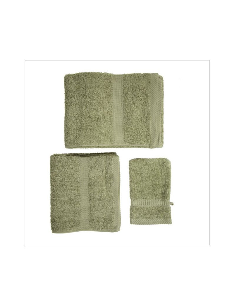 DRAP DE BAIN + SERVIETTE + GANT DE TOILETTE