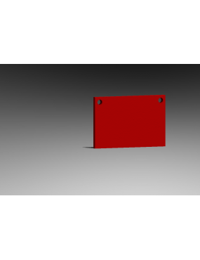 Gong Rectangle
 Epaisseur-Hardox 500 - 12 mm Couleur-rouge-blanc Dimension Rectangle-L200 mm x L300 mm