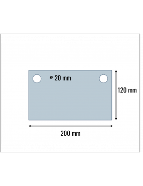 Gong Rectangle
 Epaisseur-Hardox 500 - 12 mm Couleur-rouge-blanc Dimension Rectangle-L120 mm x L200 mm