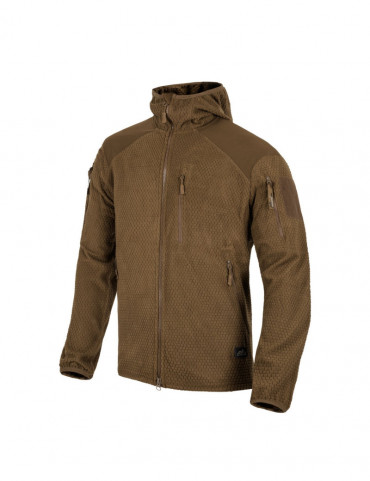 veste à capuche alpha - polaire quadrillée