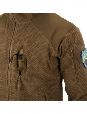 veste à capuche alpha - polaire quadrillée